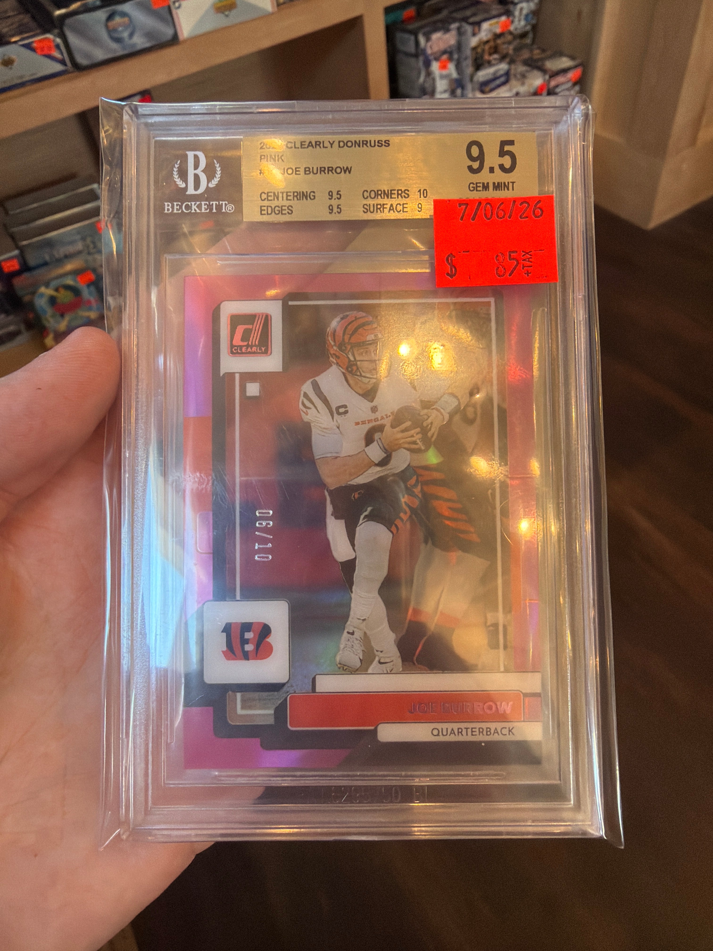 2022 Clearly Donruss Pink Joe Burrow BGS 9.5 (229)
