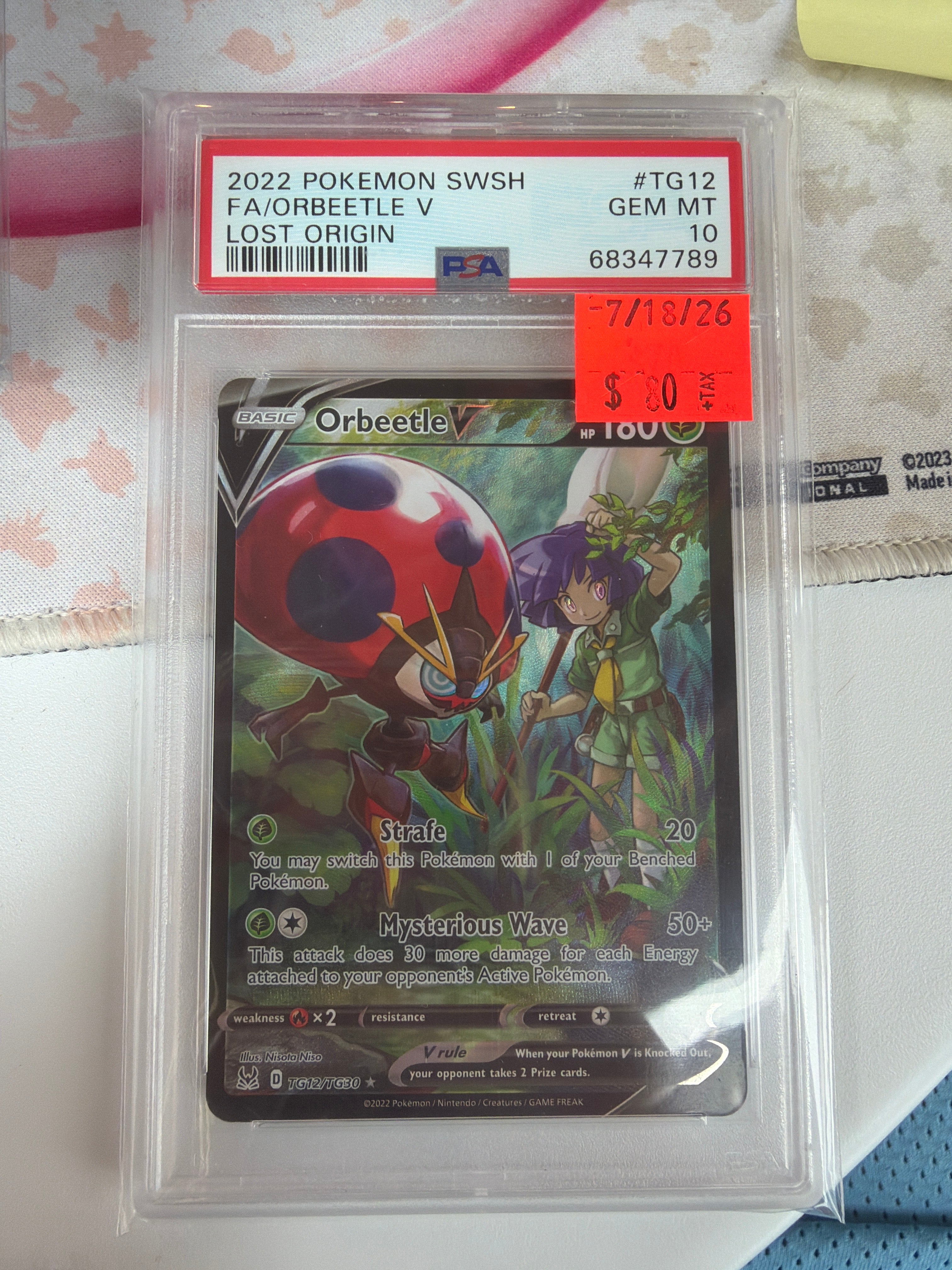 2022 Pokemon SWSH FA/Orbeetle V Lost Origin PSA 10 (789)
