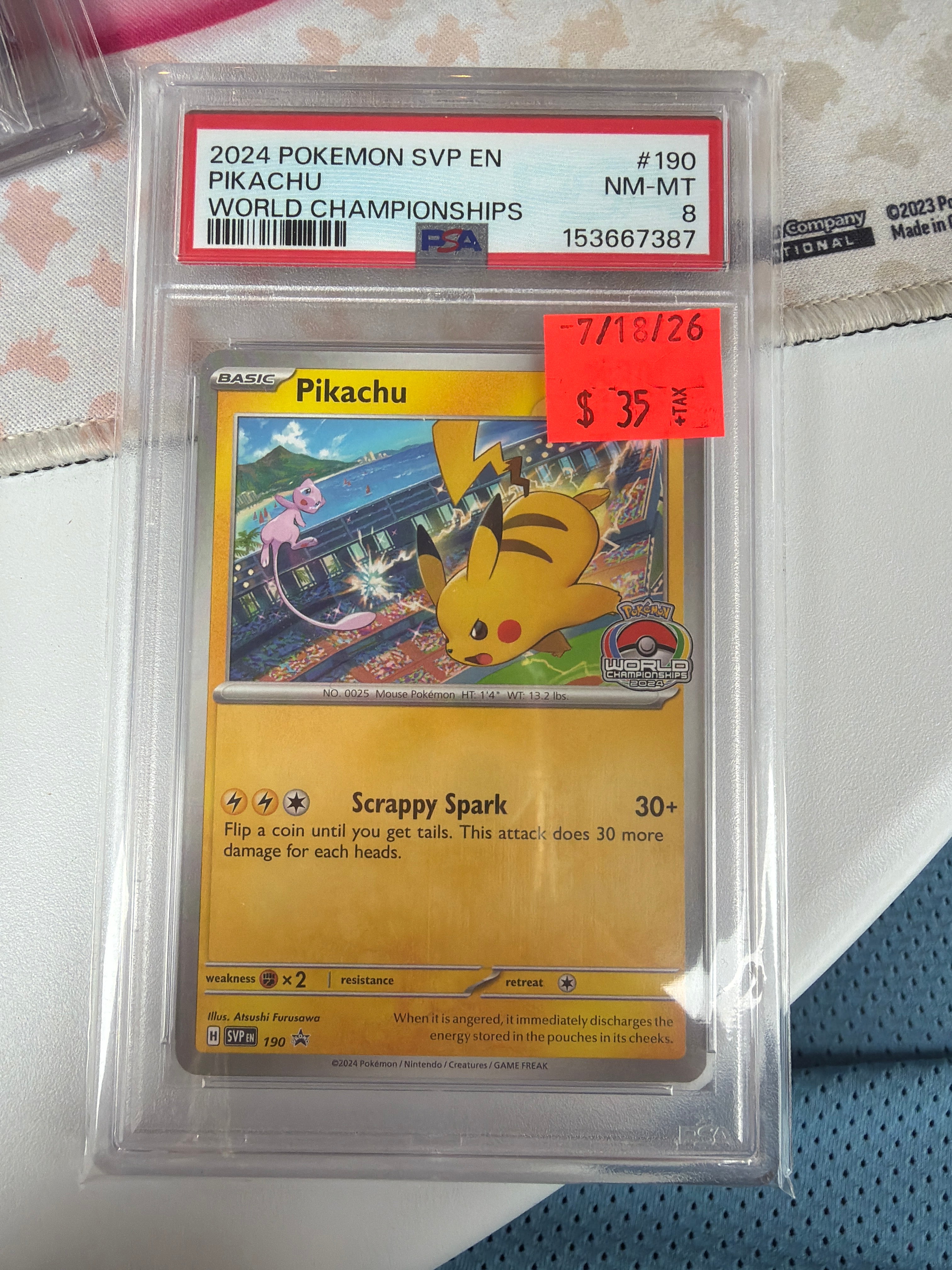 2024 Pokemon SVP EN Pikachu World Championships PSA 8 (387)