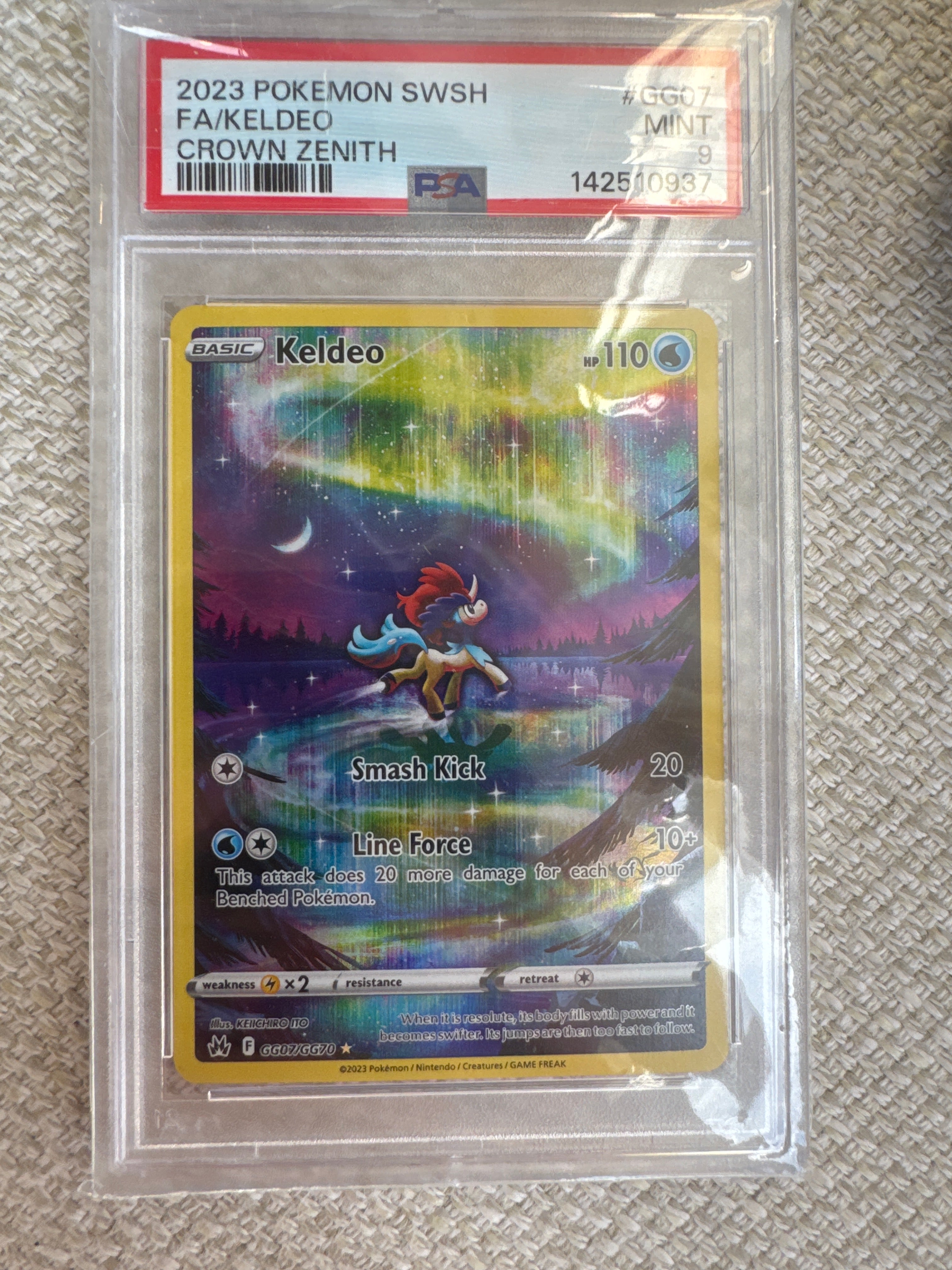 Keldeo Crown Zenith Full Art PSA 9 (937)