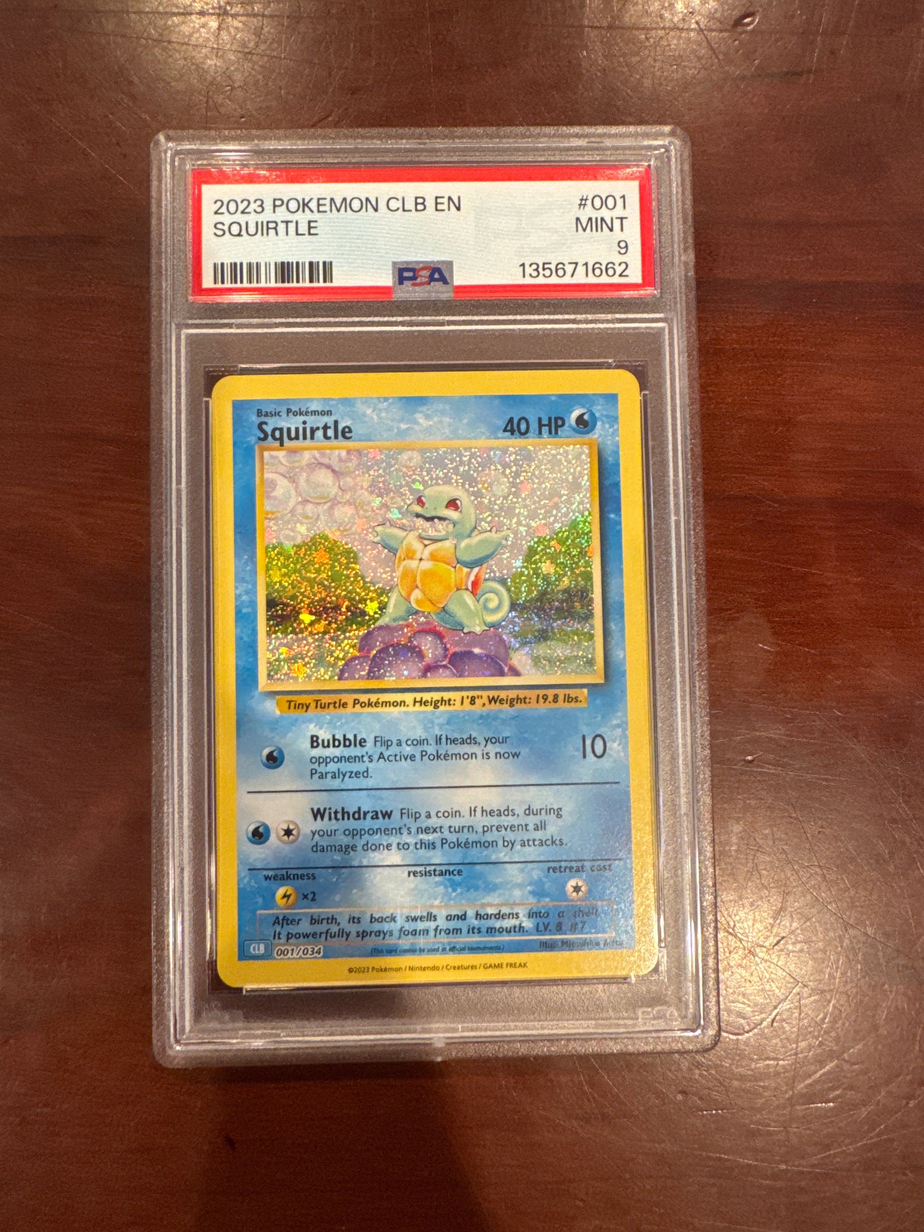 Squirtle #001 CLB PSA 9 (662)