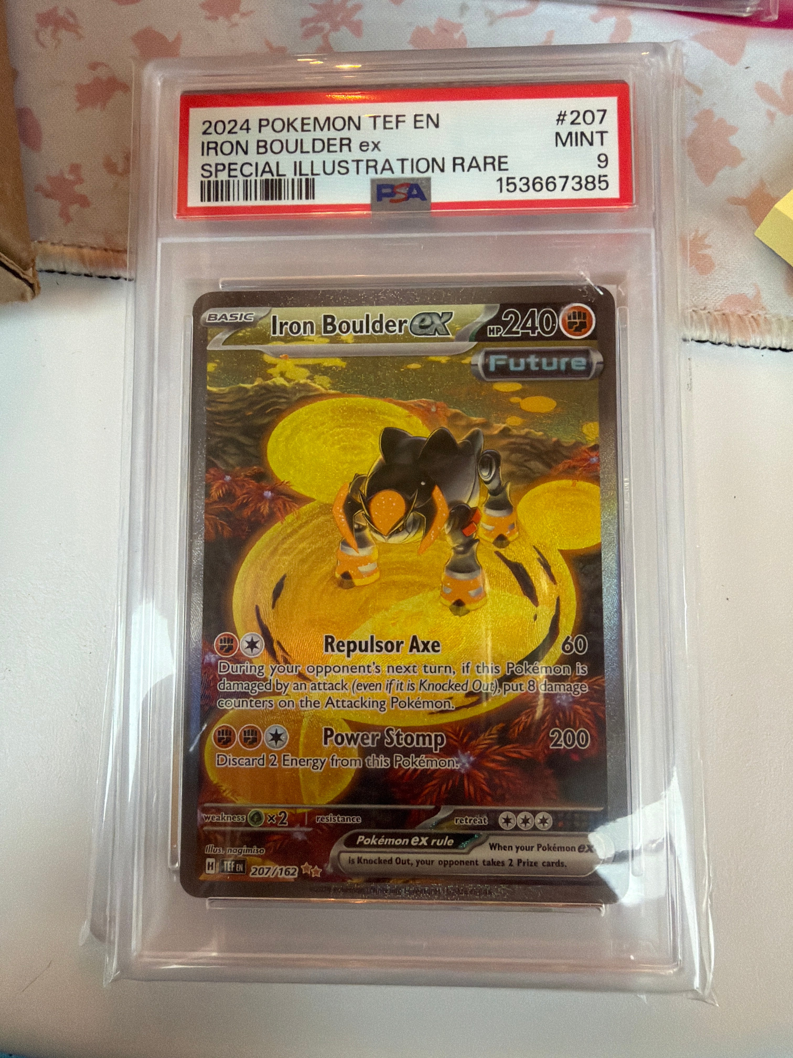 2024 Pokemon TEF EN Iron Boulder Ex Special Illustration Rare PSA 9 (385)