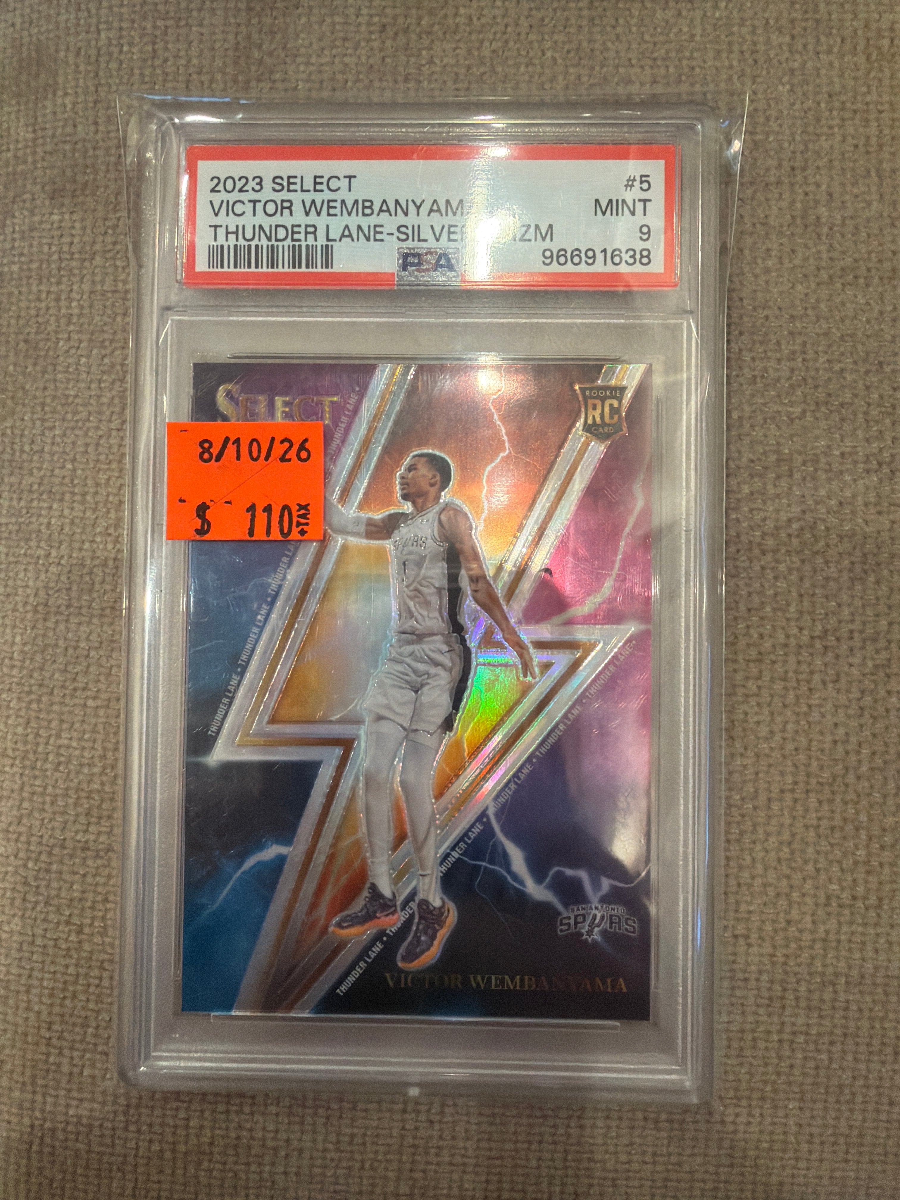 2023 Select Victor Wembanyama Thunder Lane Silver Prizm PSA 9 (638)