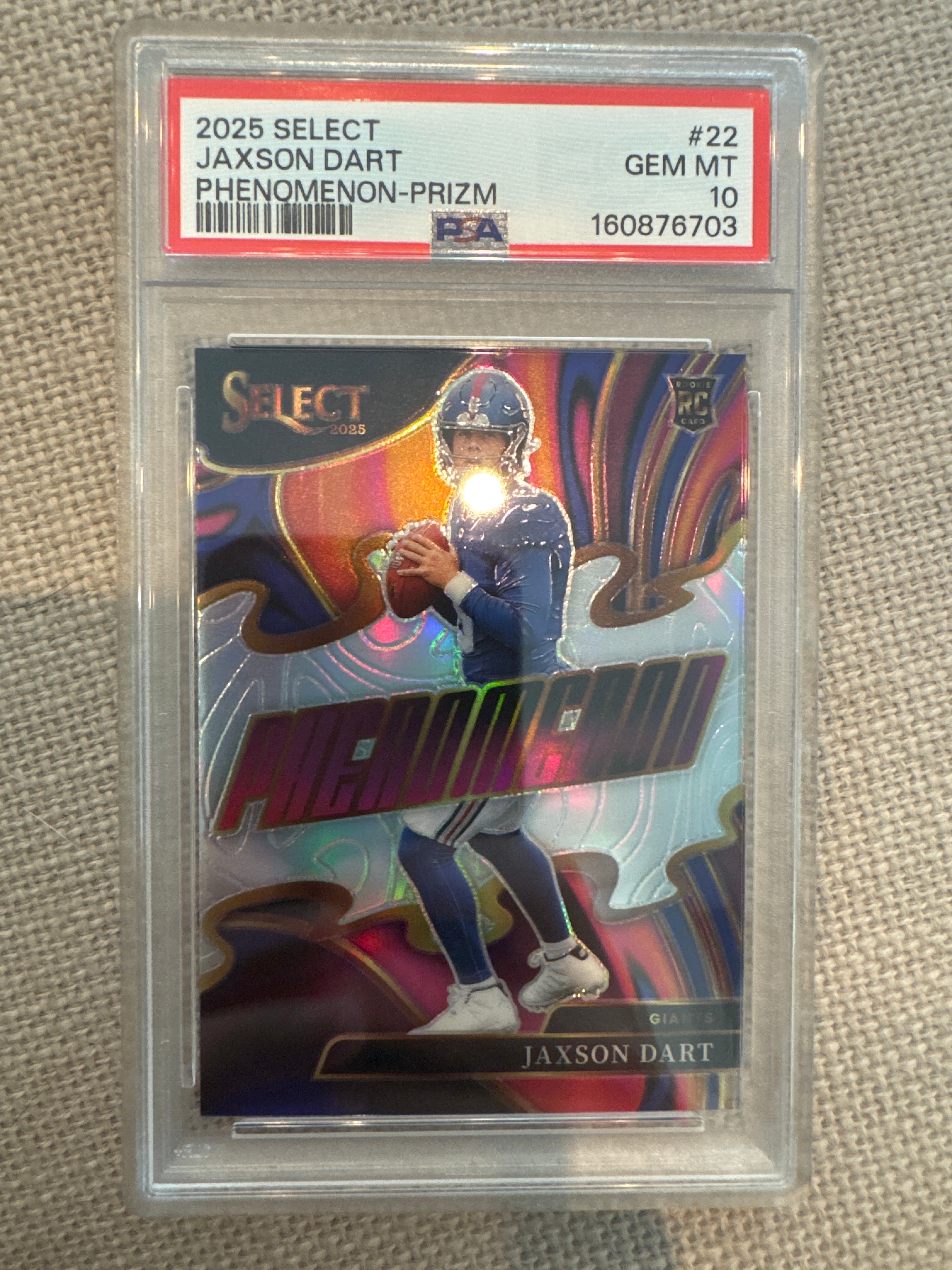 2025 Select Jaxson Dart Phenomenon Prizm #22 PSA 10 (703)