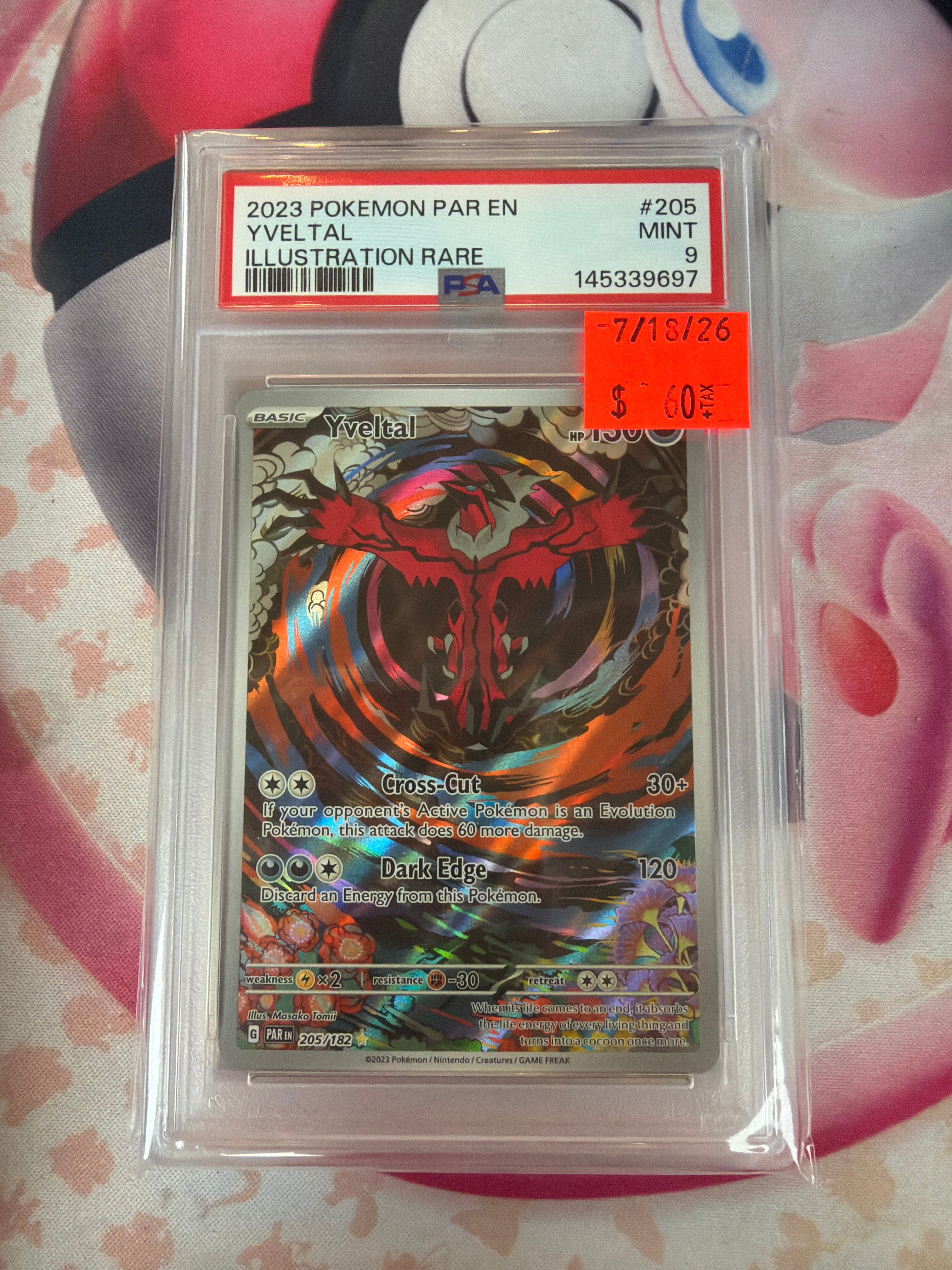 2023 Pokemon PAR EN Yveltal Illustration Rare PSA 9 (697)
