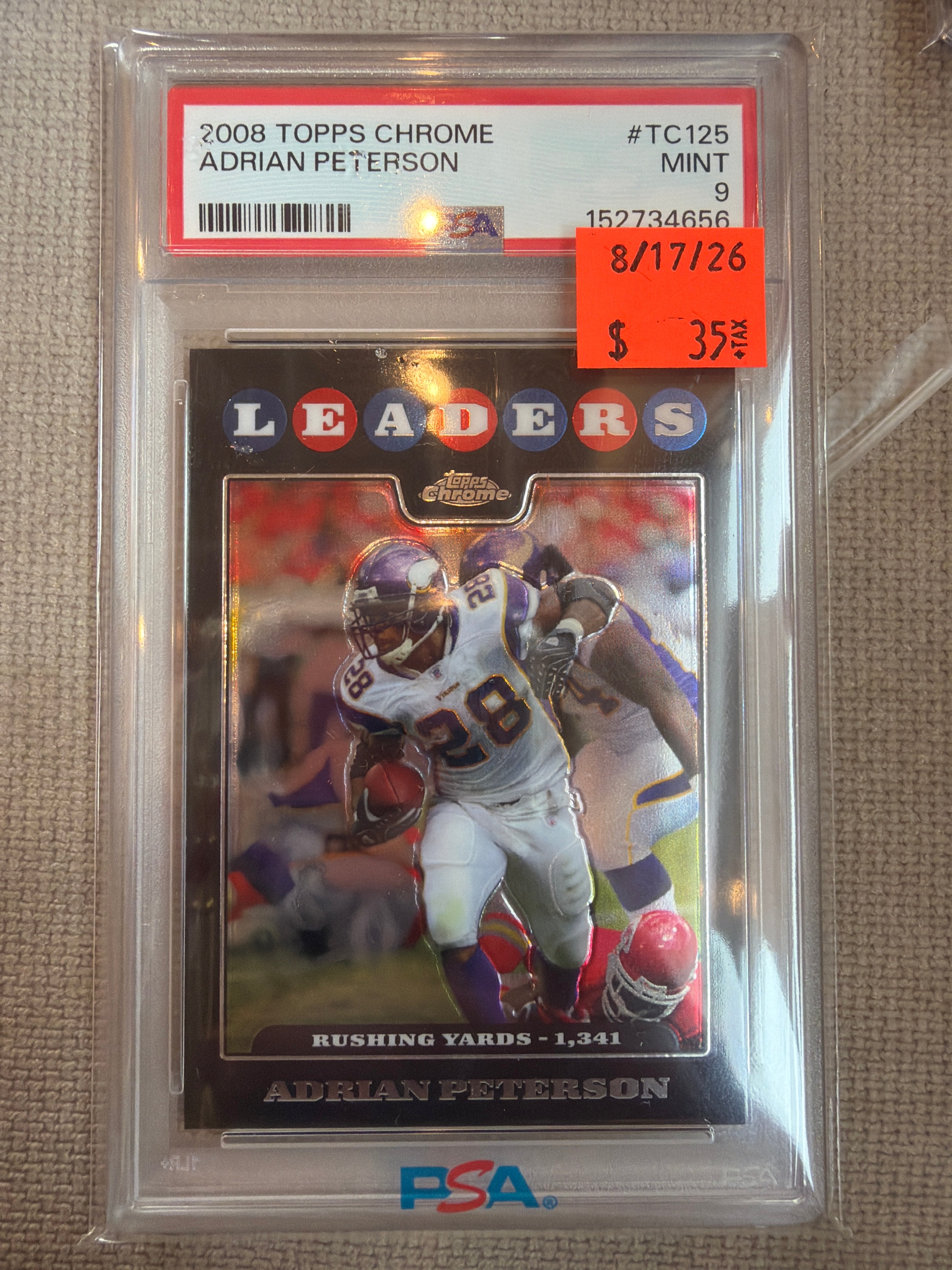 2008 Topps Chrome Adrian Peterson PSA 9 (656)