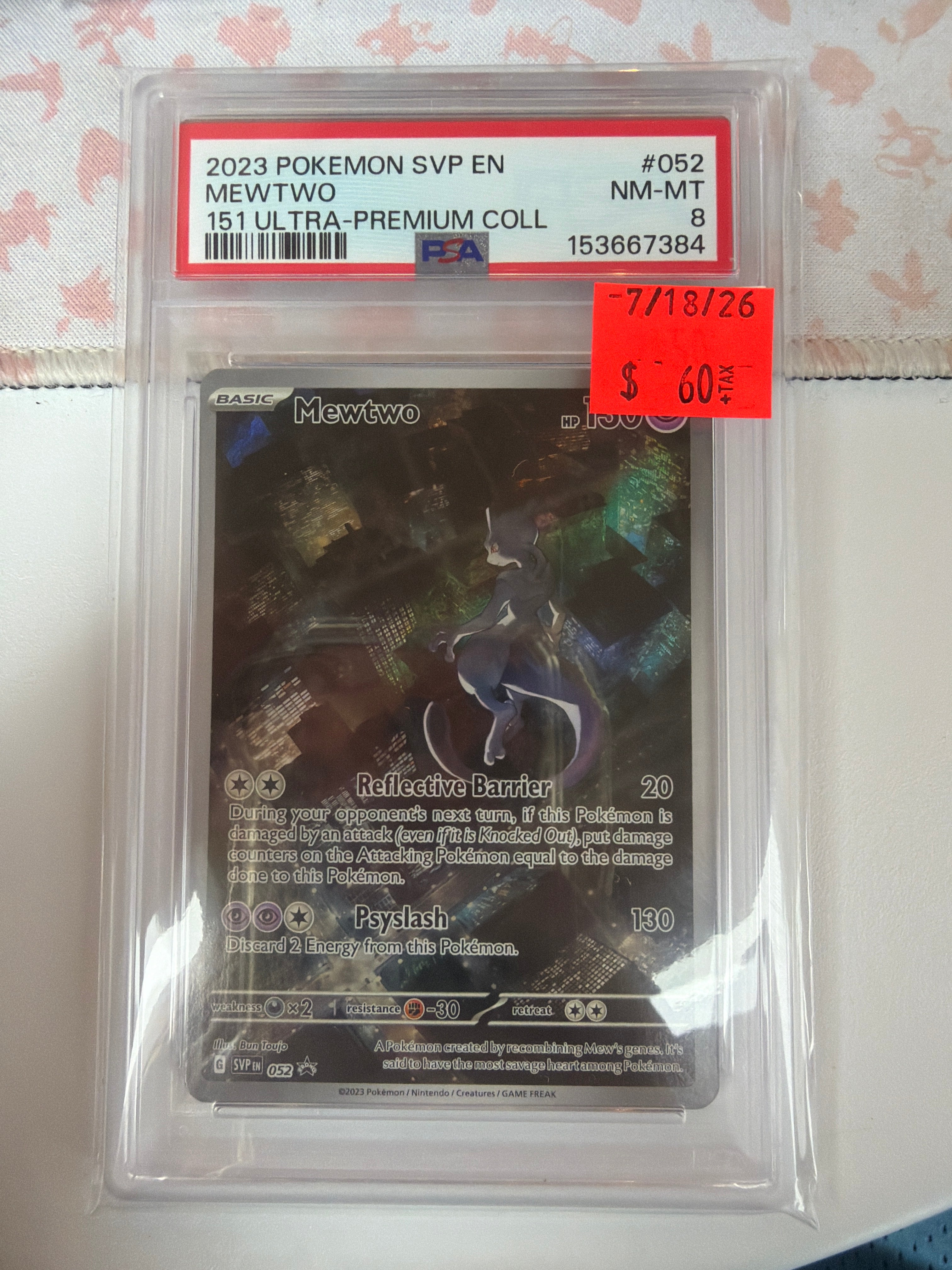 2023 Pokemon SVP EN Mewtew 151 UPC PSA 8 (384)