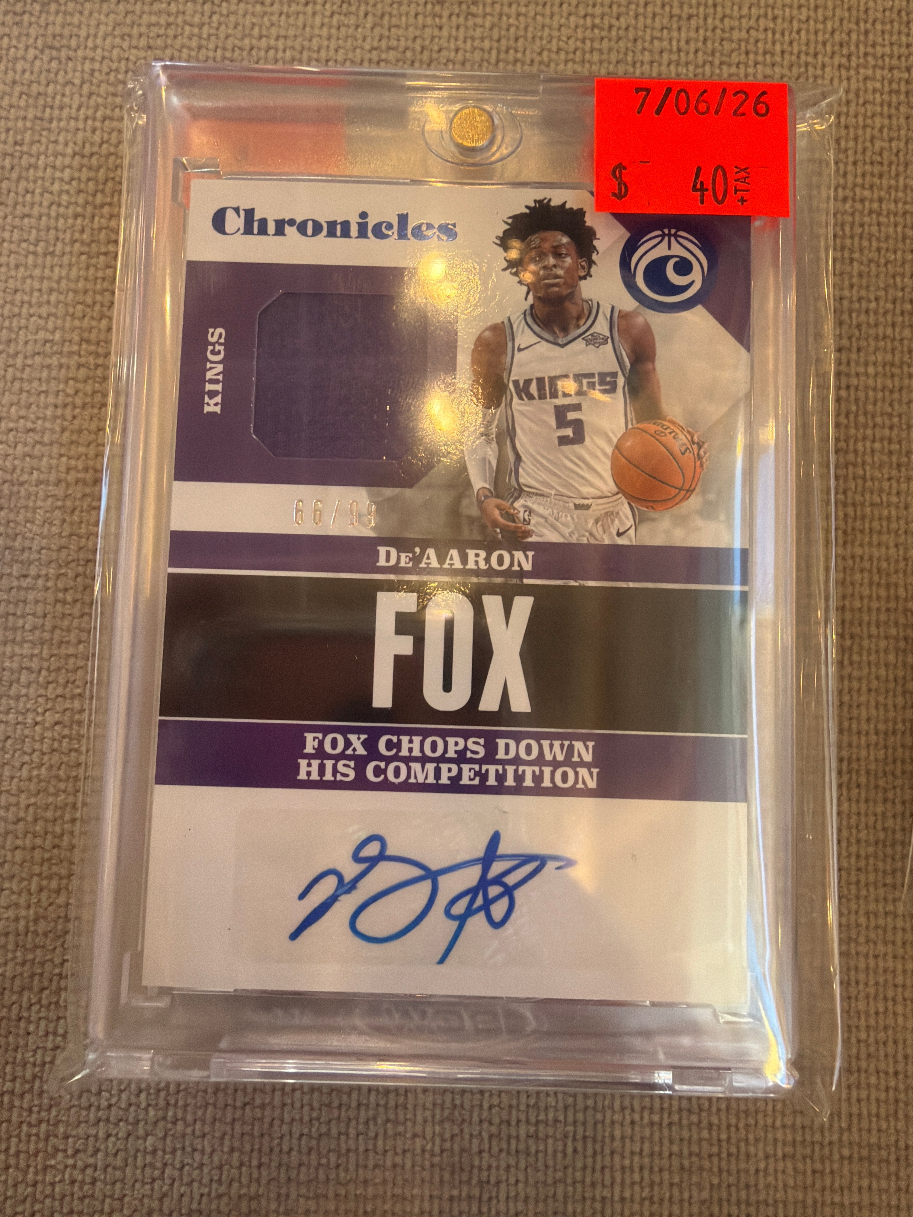 De’Aaron Fox Chronicles RPA /99 (RAW)
