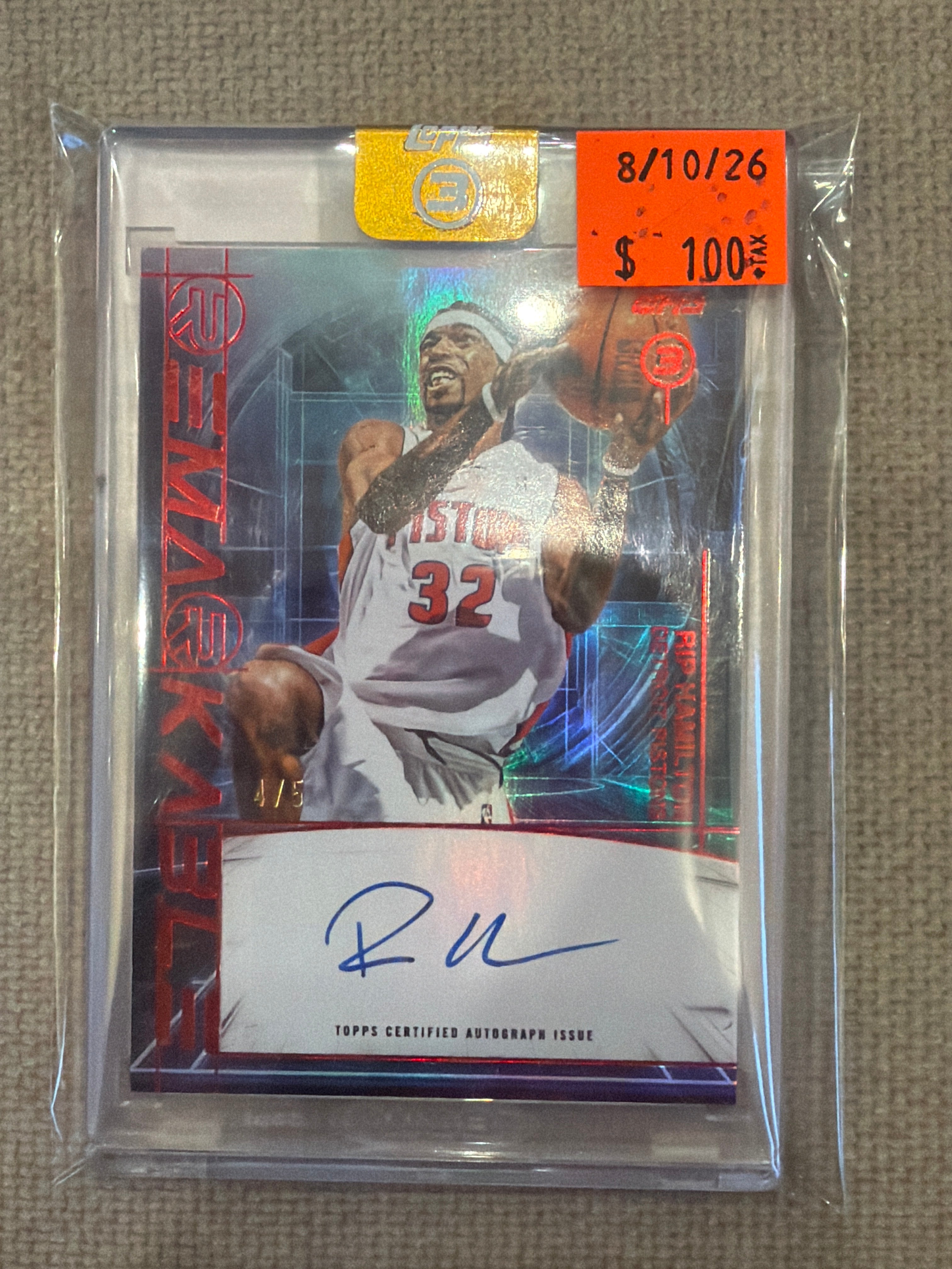 Rip Hamilton Topps 3 auto /5 (RAW)