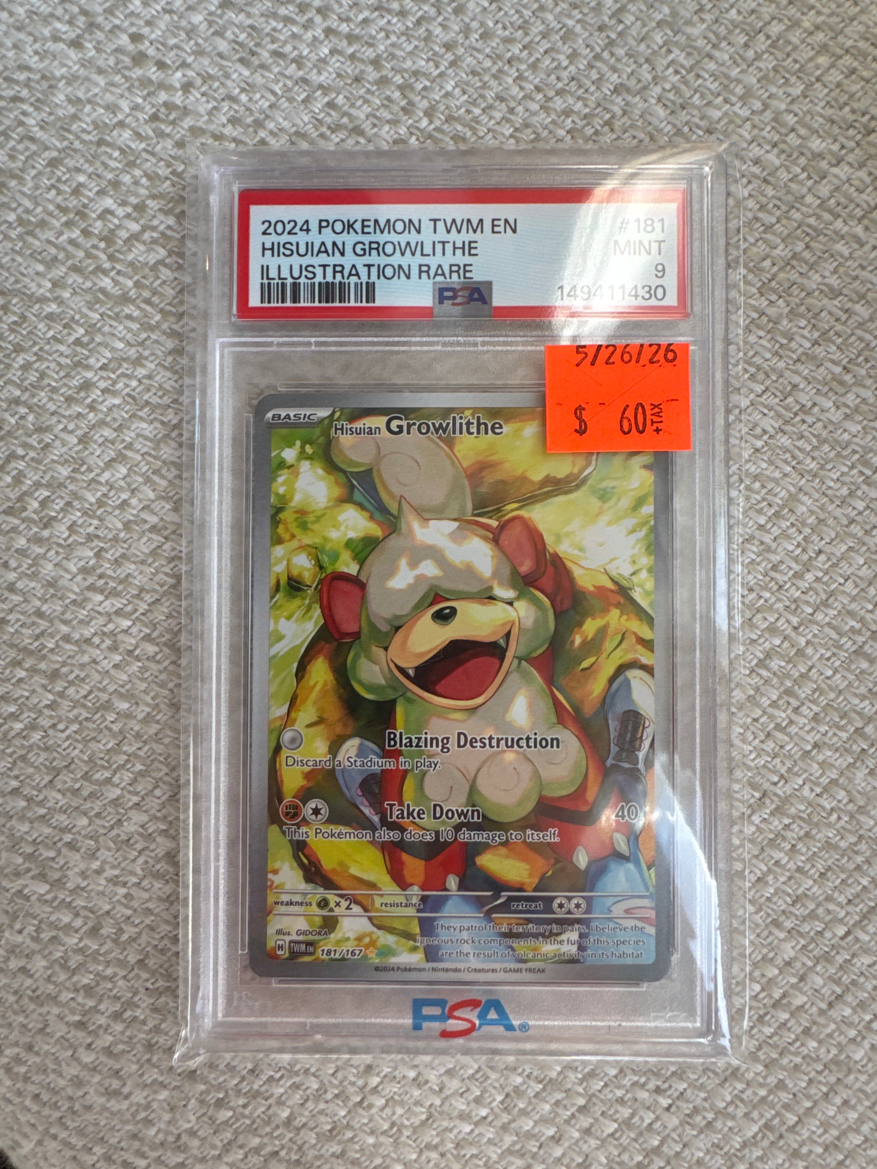 Growlithe IR PSA 9 (430)