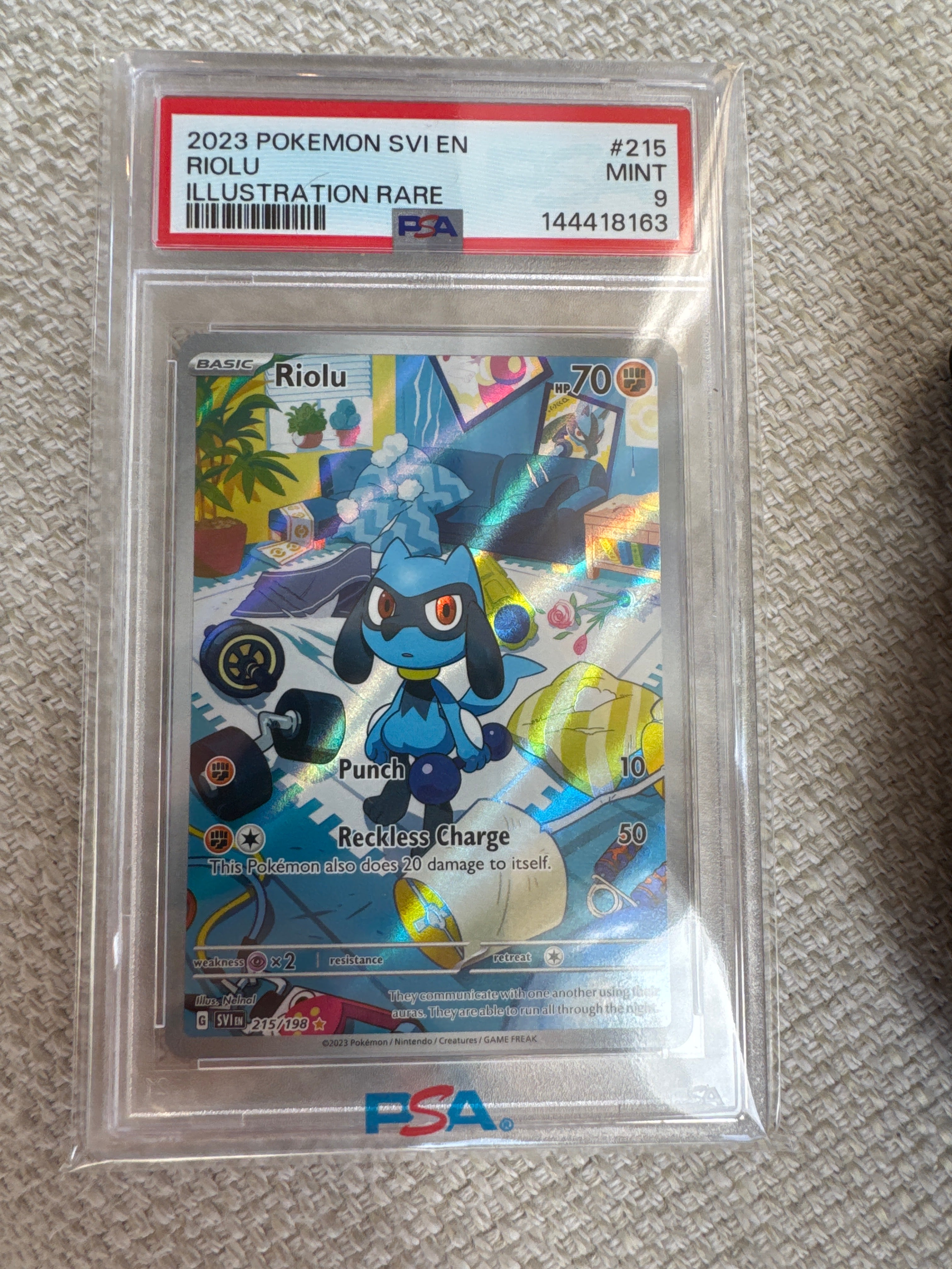 Riolu IR Scarlett and Violet PSA 9 (163)