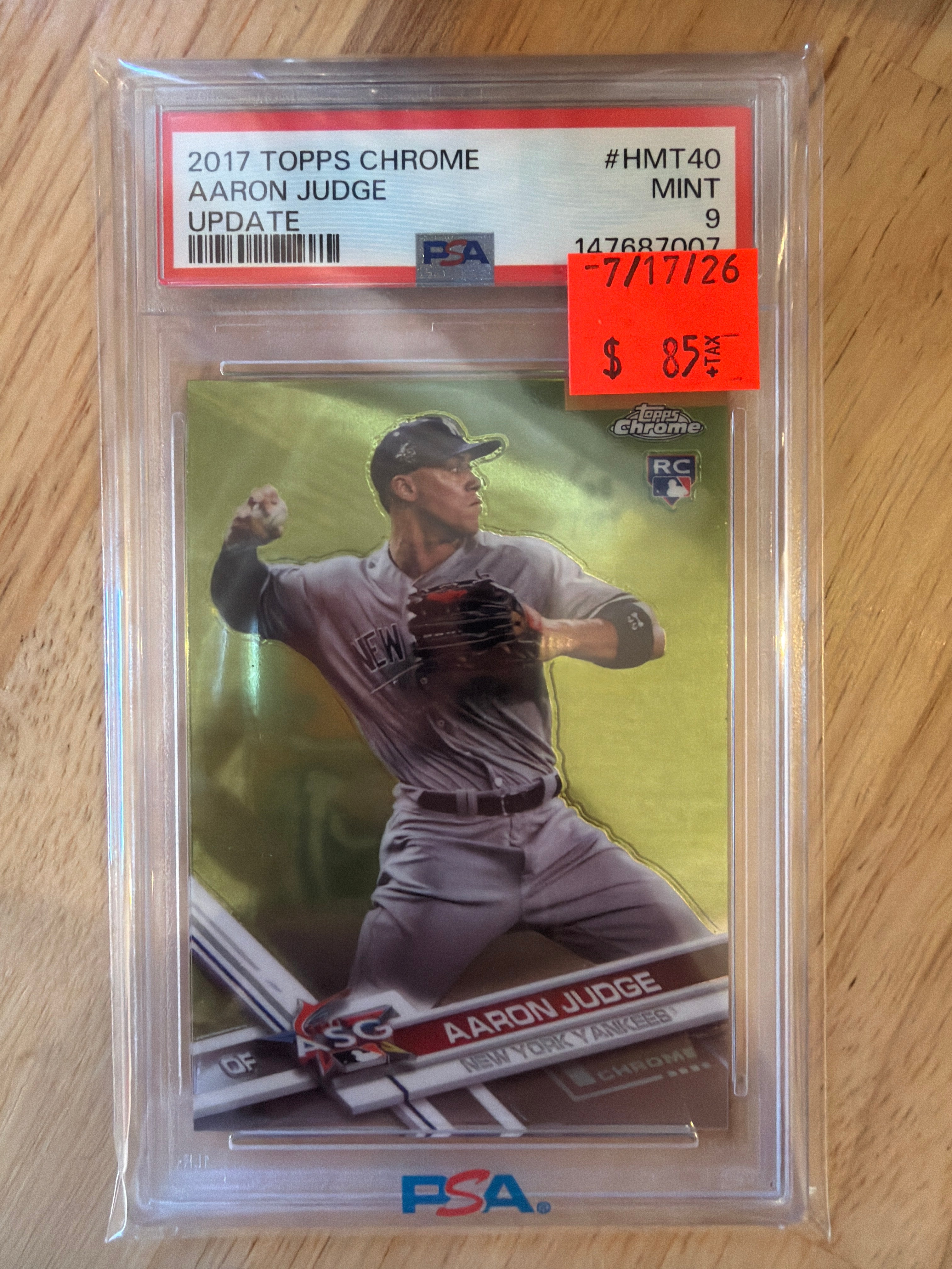 2017 Topps Chrome Aaron Judge Update PSA 9 (007)