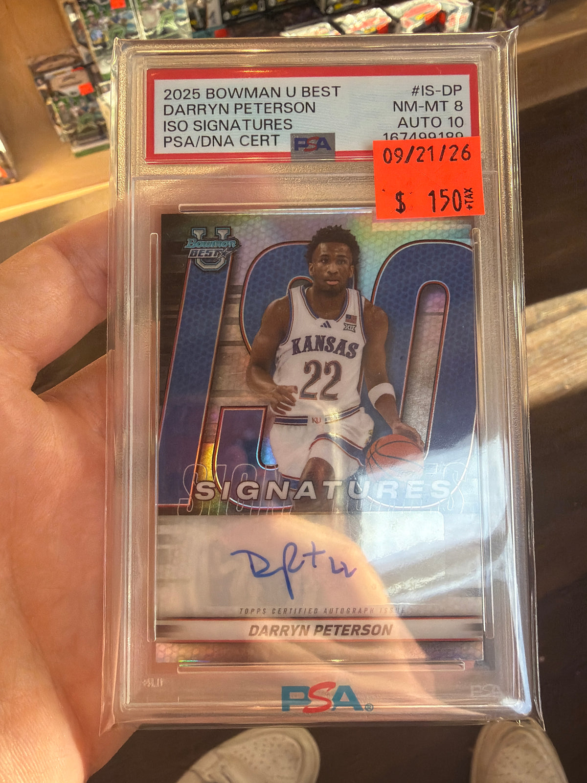 2025 Bowman U Best Darryn Peterson ISO Signatures PSA 8 (189)