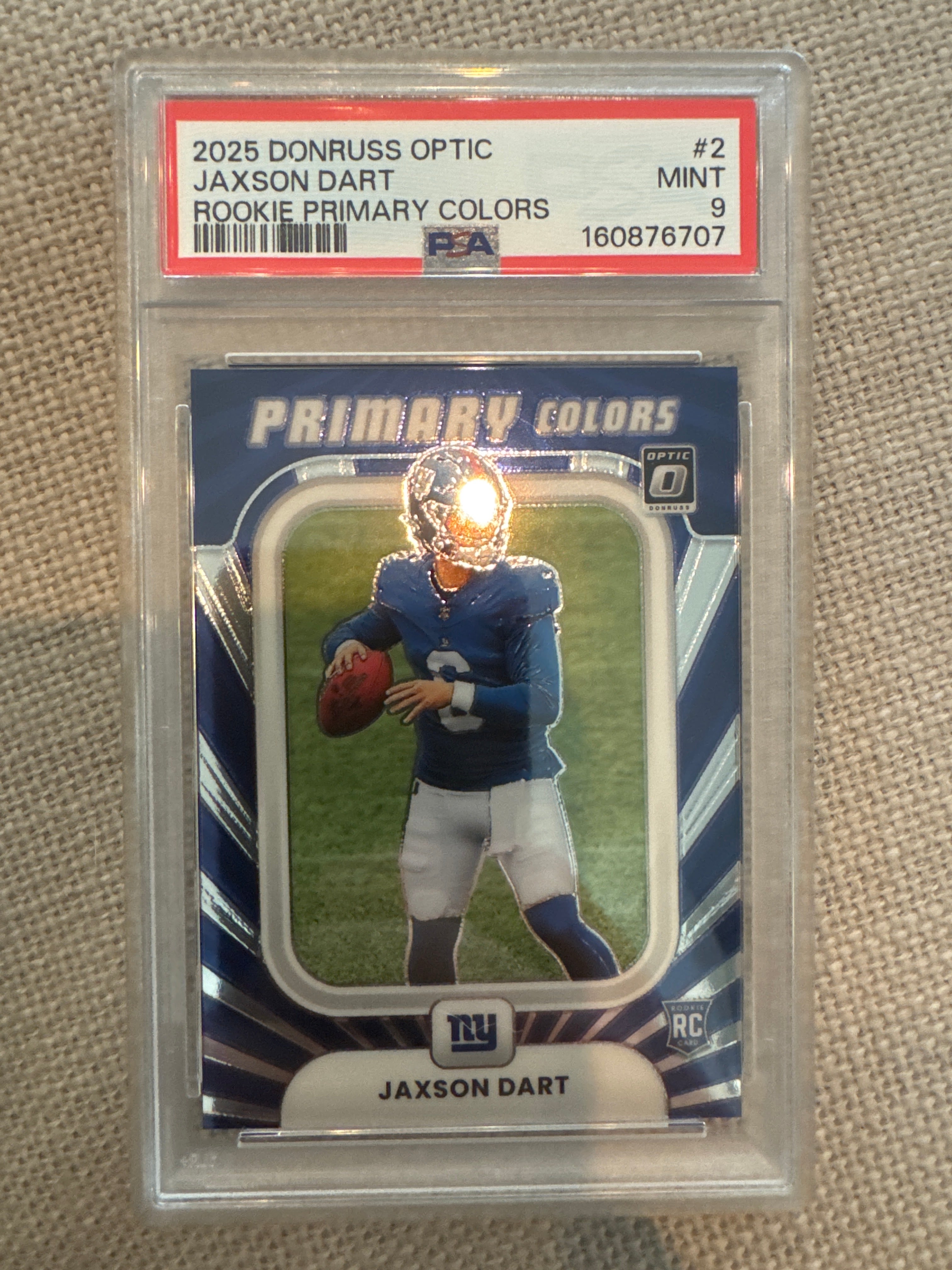 2025 Donruss Optic Jaxson Dart Rookie Primary Colors #2 PSA 9 (707)