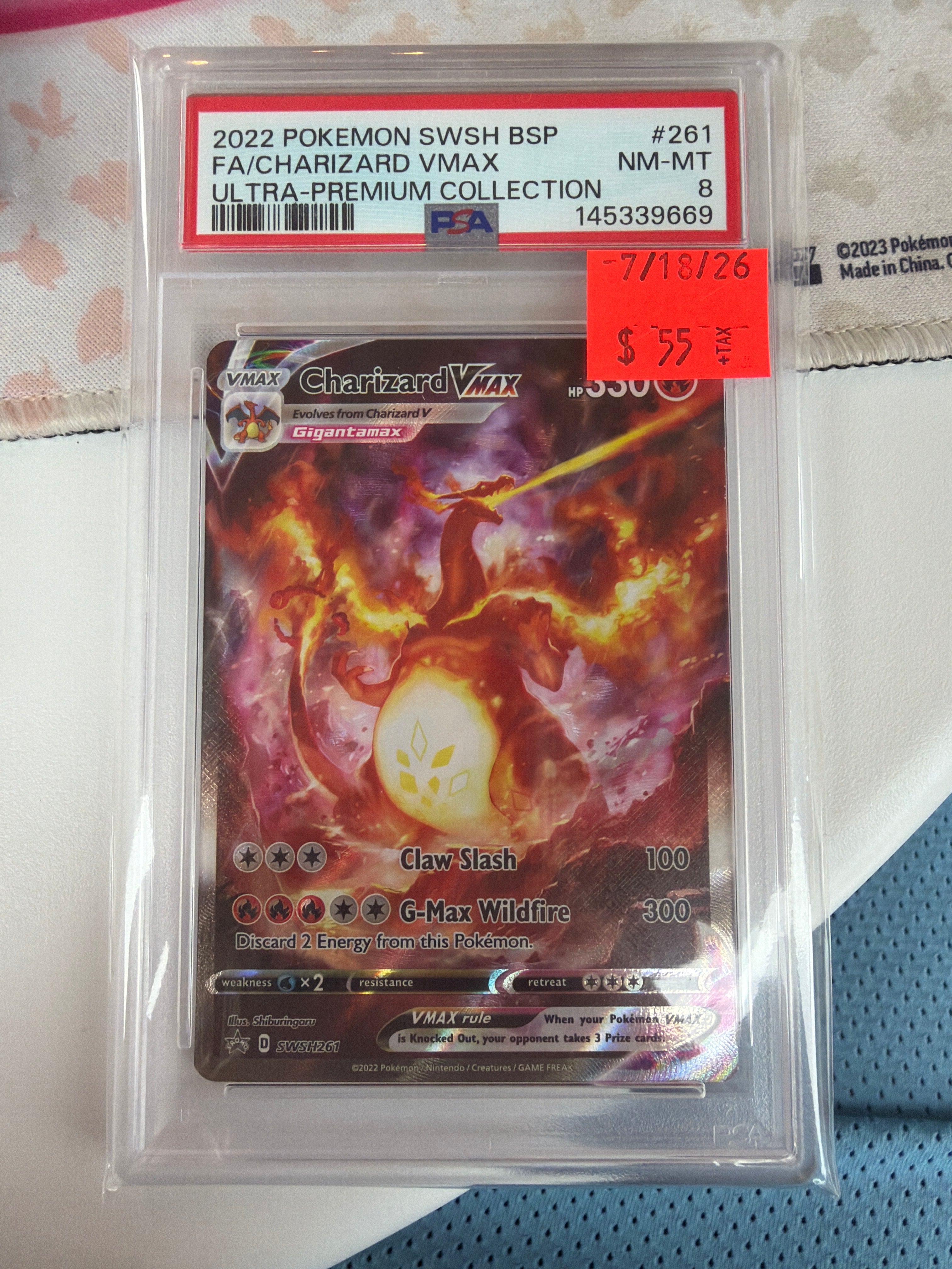 2022 Pokemon SWSH BSP FA/Charizard Vmax Ultra Premium Collection PSA 8 (669)