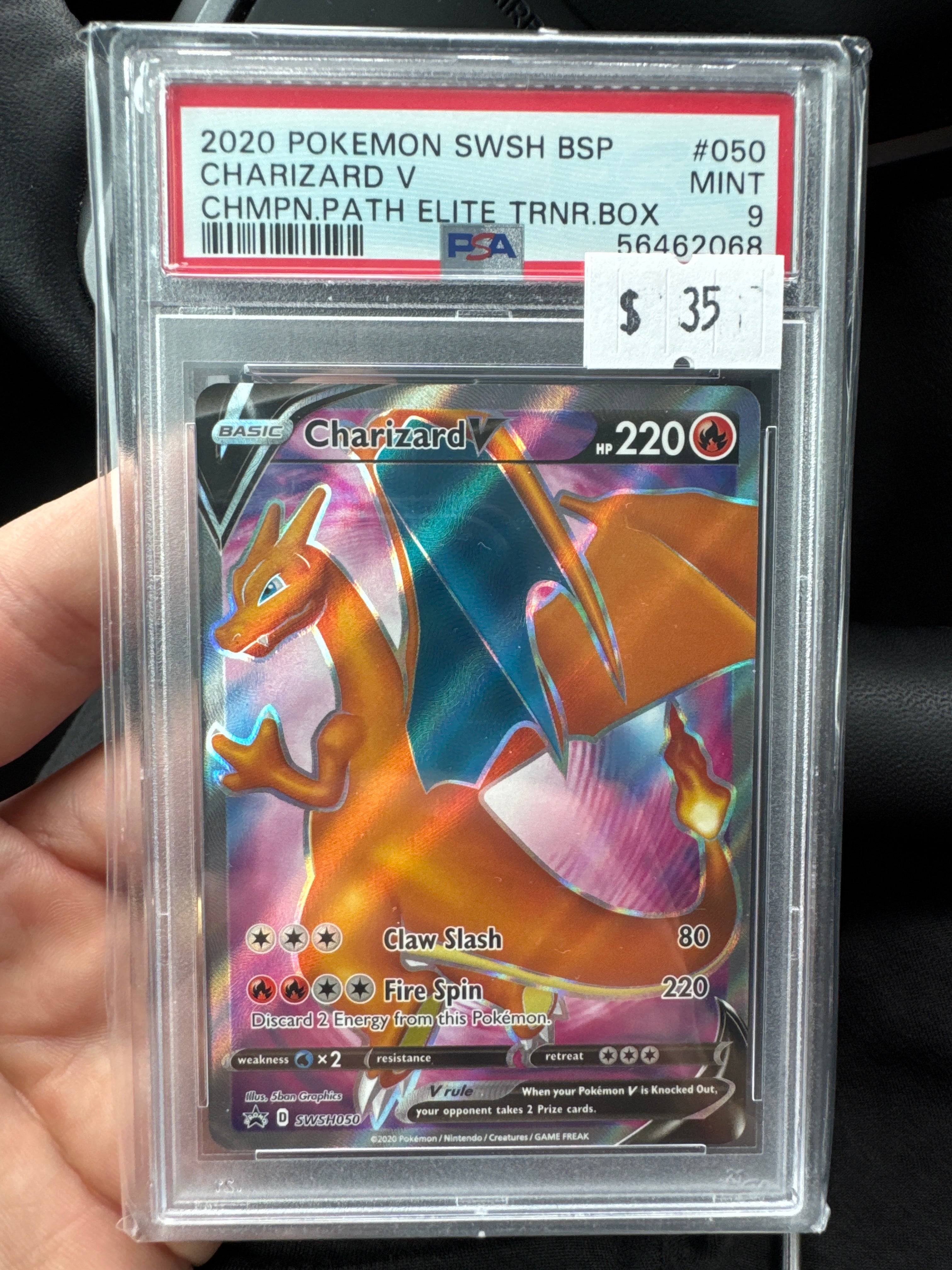 2020 Pokemon Charizard V Champ Path ETB Promo PSA 9