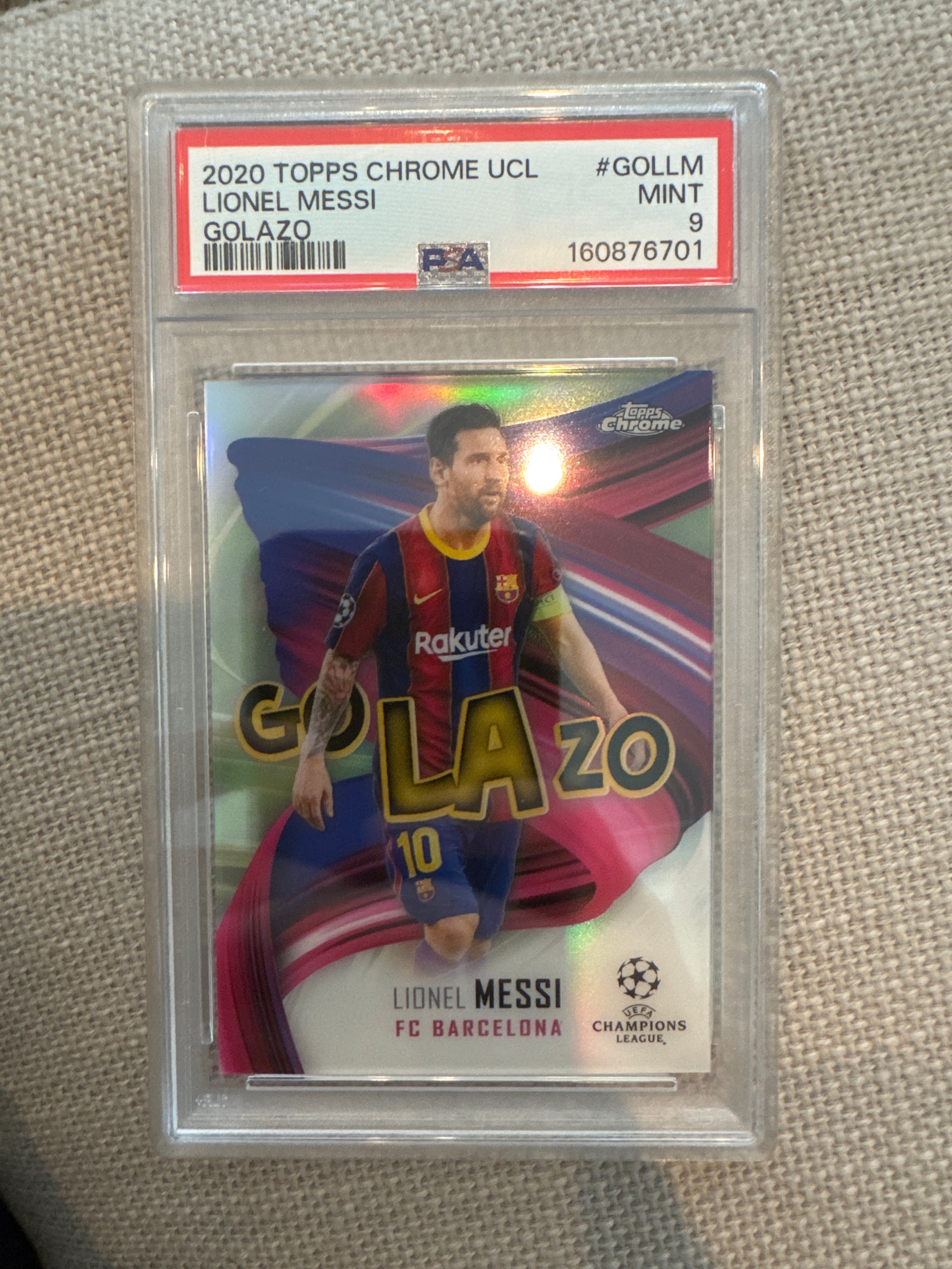 2020 TOPPS Chrome UCL Lionel Messi Golazo PSA 9 (701)