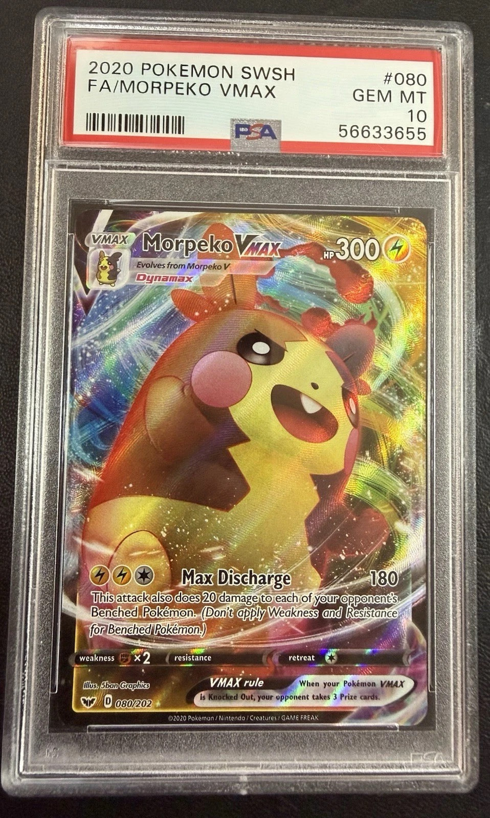 2020 Pokemon SWSH FA/Morpeko VMax PSA 10 (655)